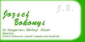jozsef bokonyi business card