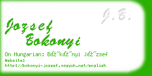 jozsef bokonyi business card